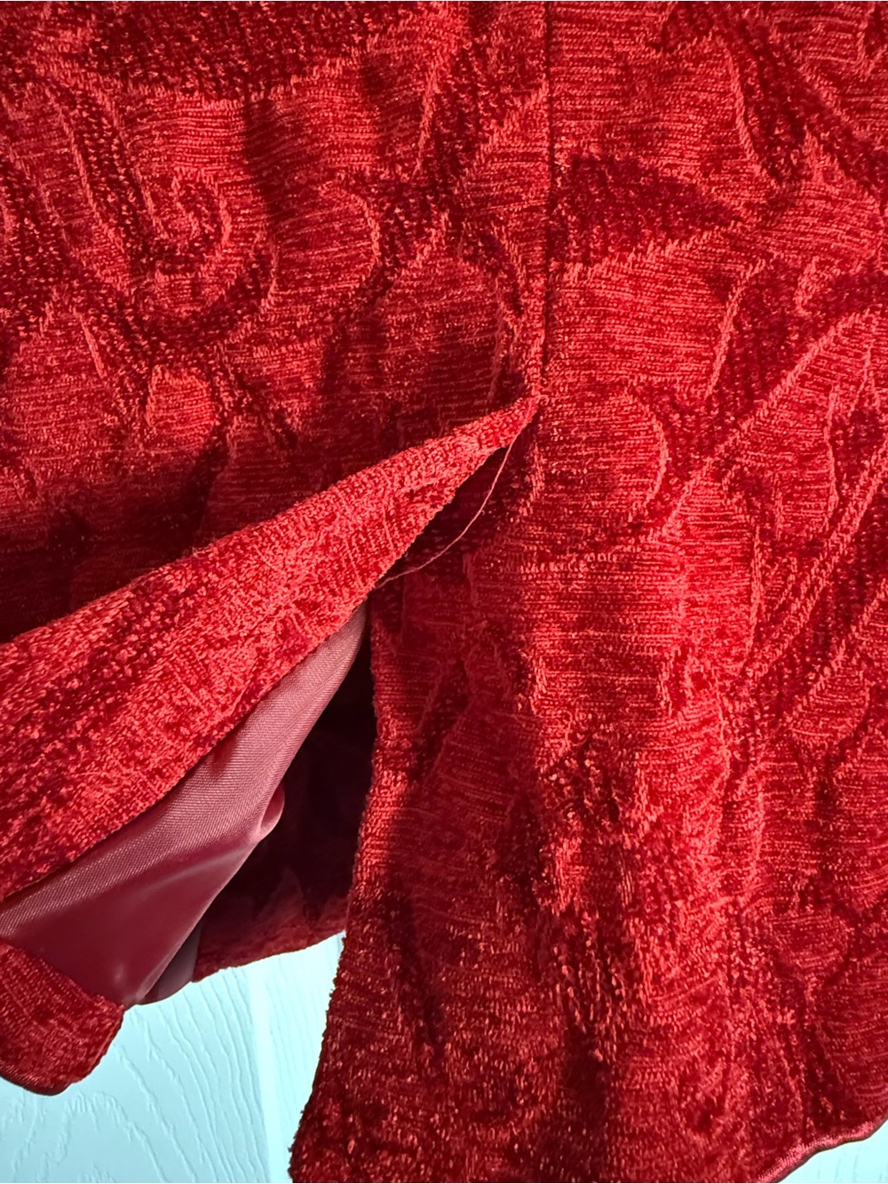 Nine West Red Velvet Tapestry Cropped Blazer - Picture 8 of 8